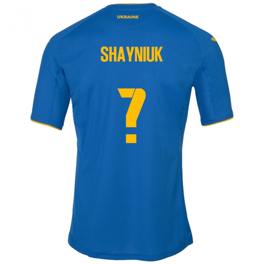 Kinder Ukraine Marina Shayniuk #0 Blau Auswärtstrikot Trikot 24-26 T-Shirt