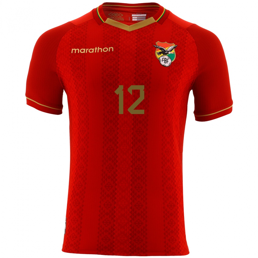 Kinder Bolivien Fabián Pereira #12 Rot Auswärtstrikot Trikot 24-26 T-Shirt