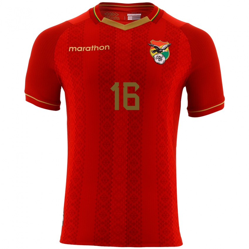 Kinder Bolivien Juan Magallanes #16 Rot Auswärtstrikot Trikot 24-26 T-Shirt