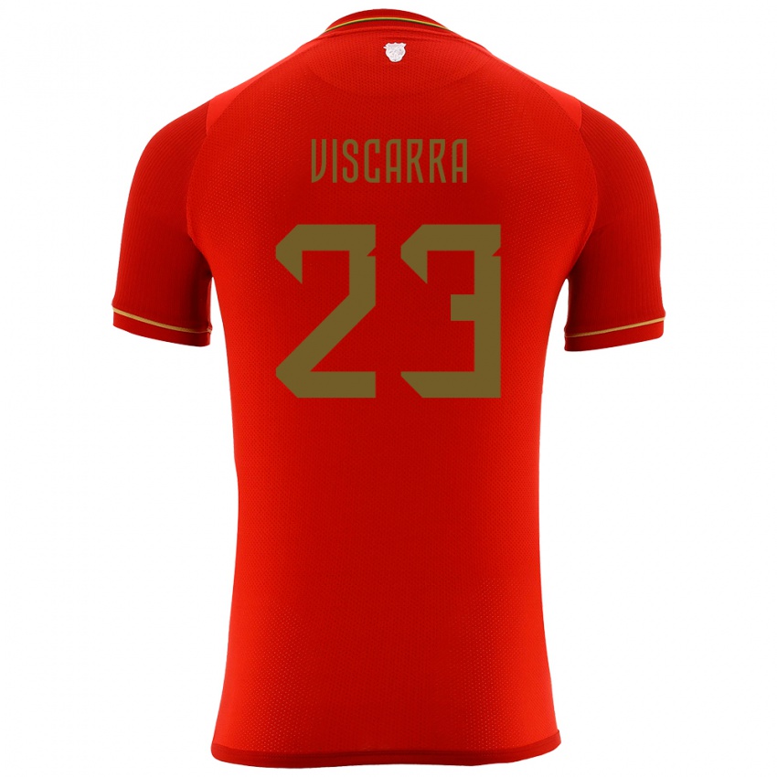 Kinder Bolivien Guillermo Viscarra #23 Rot Auswärtstrikot Trikot 24-26 T-Shirt