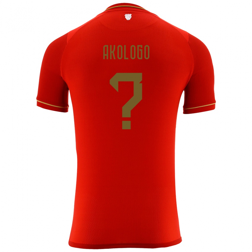 Kinder Bolivien David Akologo #0 Rot Auswärtstrikot Trikot 24-26 T-Shirt