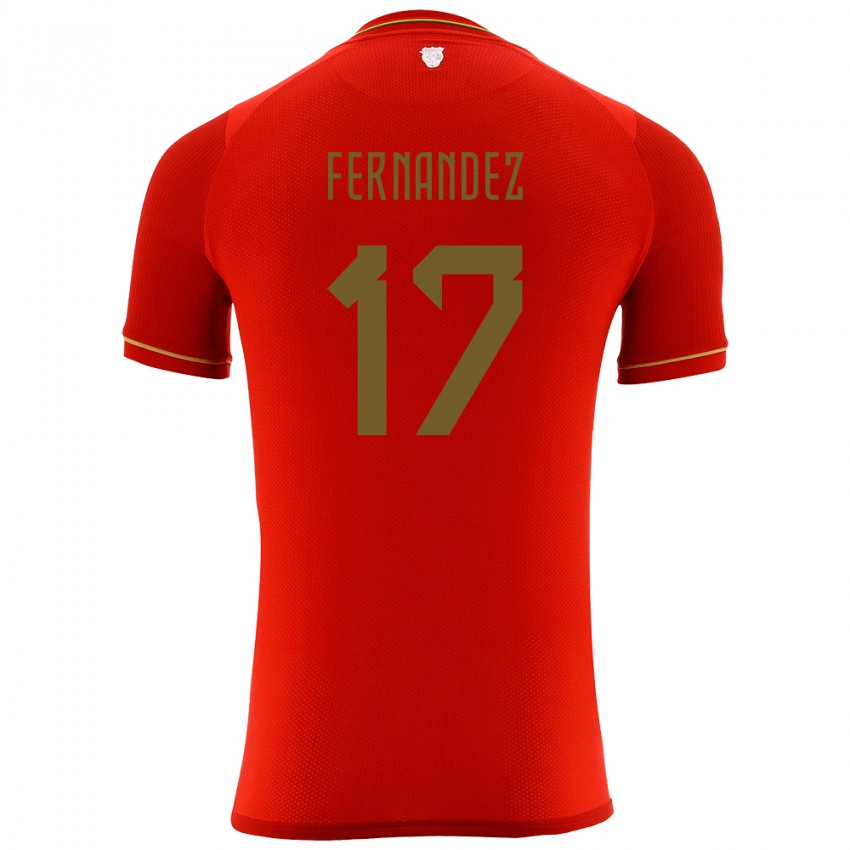 Kinder Bolivien Roberto Fernández #17 Rot Auswärtstrikot Trikot 24-26 T-Shirt