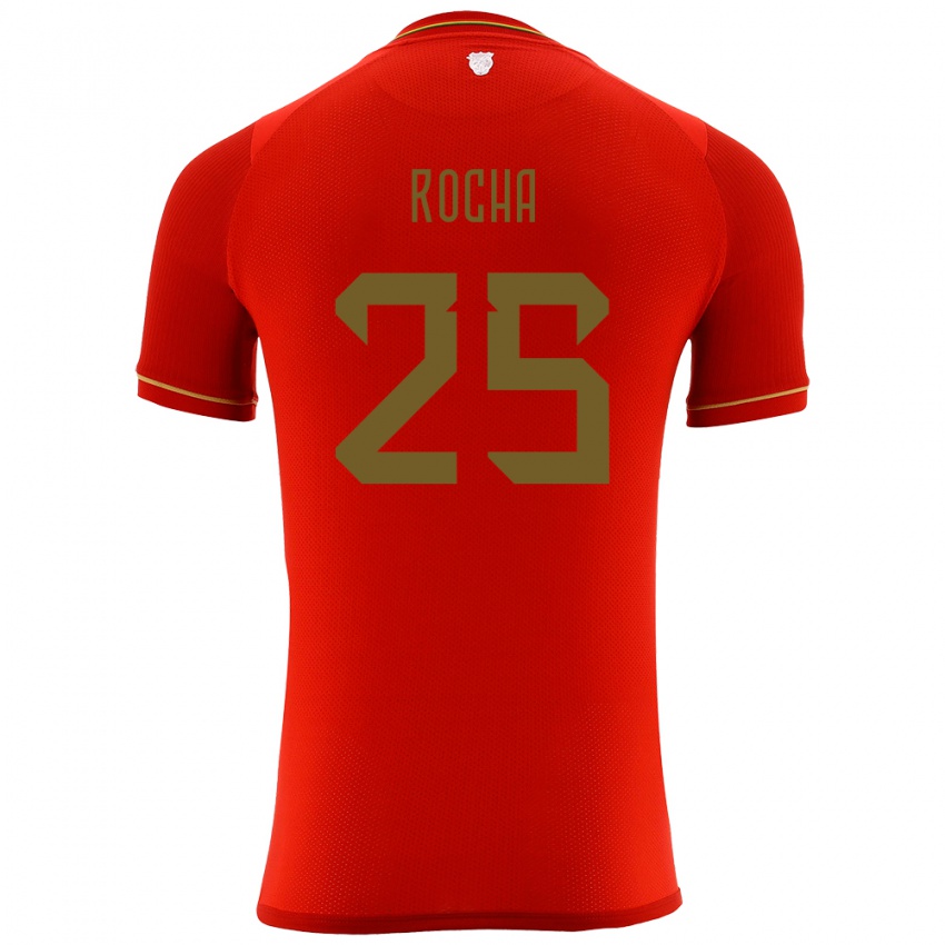 Kinder Bolivien Yomar Rocha #25 Rot Auswärtstrikot Trikot 24-26 T-Shirt