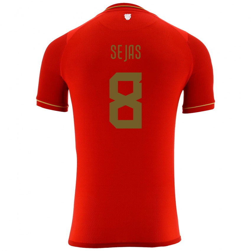 Kinder Bolivien Carlos Sejas #8 Rot Auswärtstrikot Trikot 24-26 T-Shirt