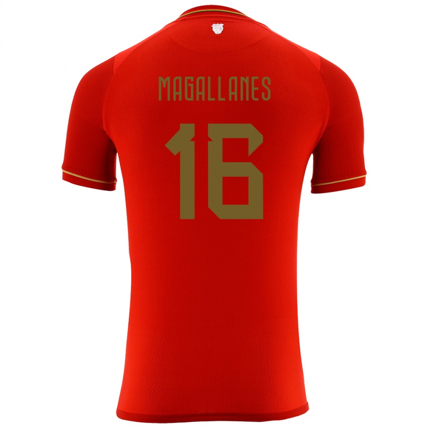 Kinder Bolivien Juan Magallanes #16 Rot Auswärtstrikot Trikot 24-26 T-Shirt