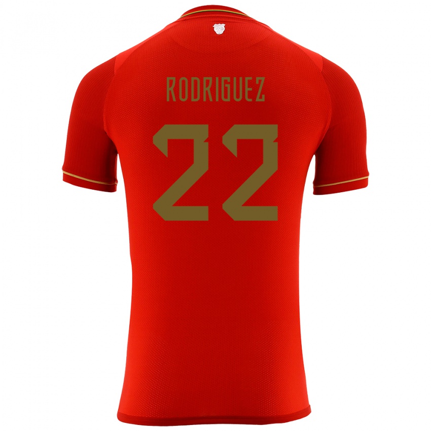 Kinder Bolivien Carlitos Rodriguez #22 Rot Auswärtstrikot Trikot 24-26 T-Shirt