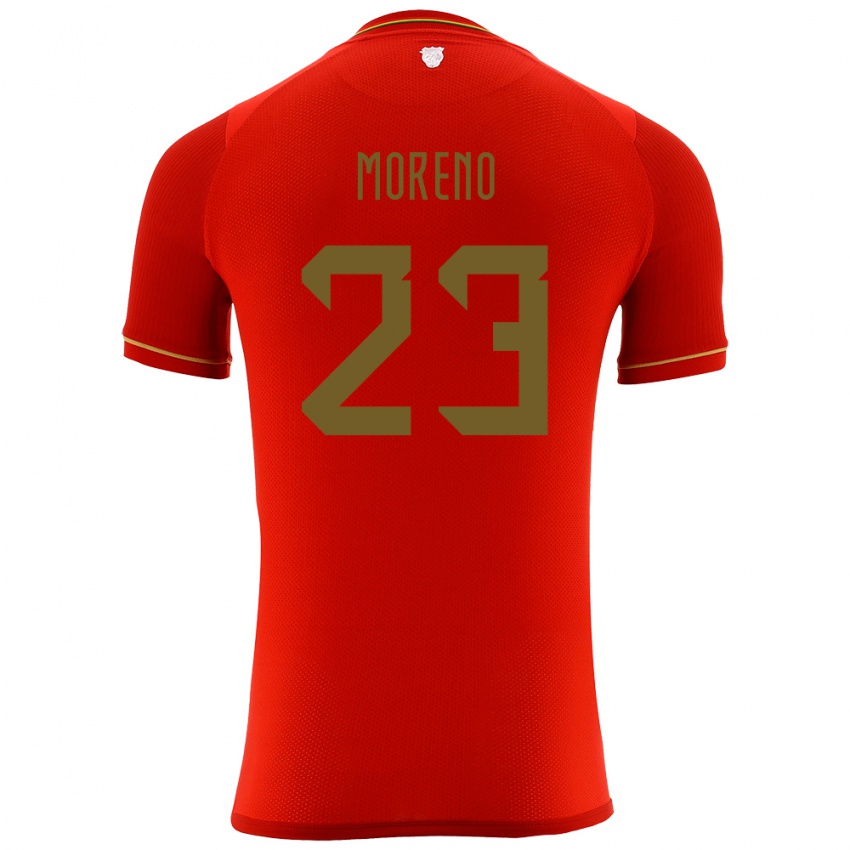 Kinder Bolivien Leonel Moreno #23 Rot Auswärtstrikot Trikot 24-26 T-Shirt