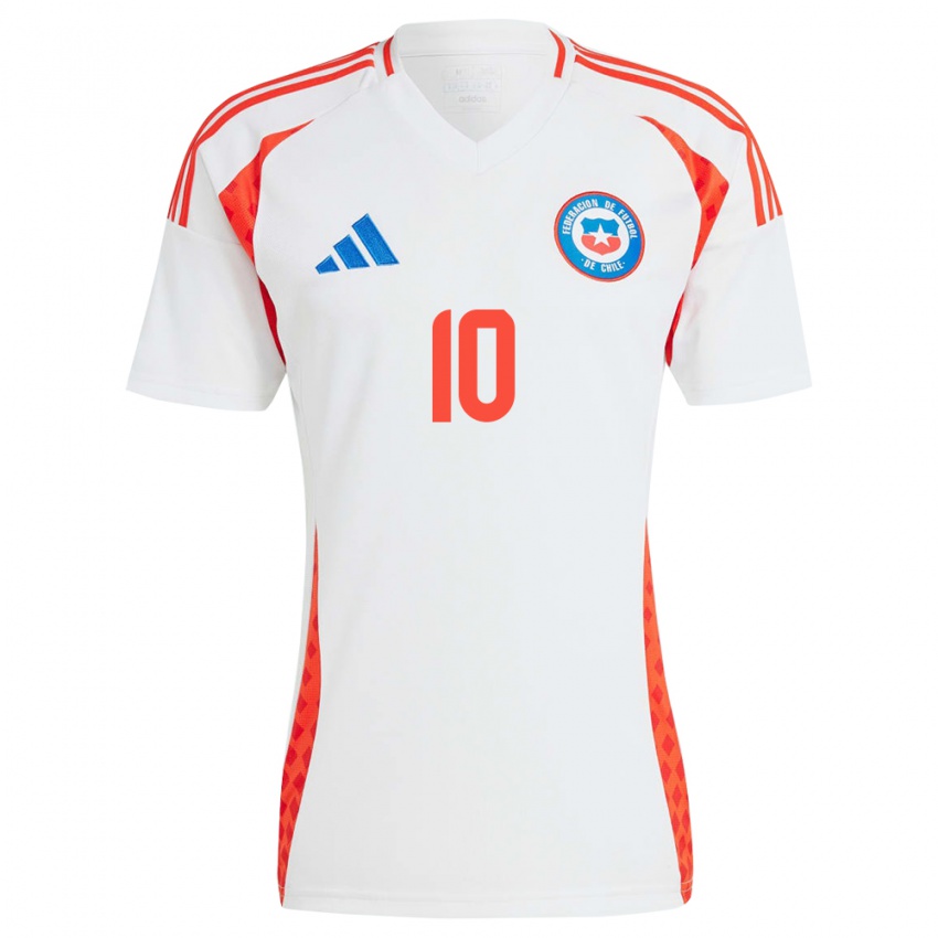 Kinder Chile Alexis Sánchez #10 Weiß Auswärtstrikot Trikot 24-26 T-Shirt