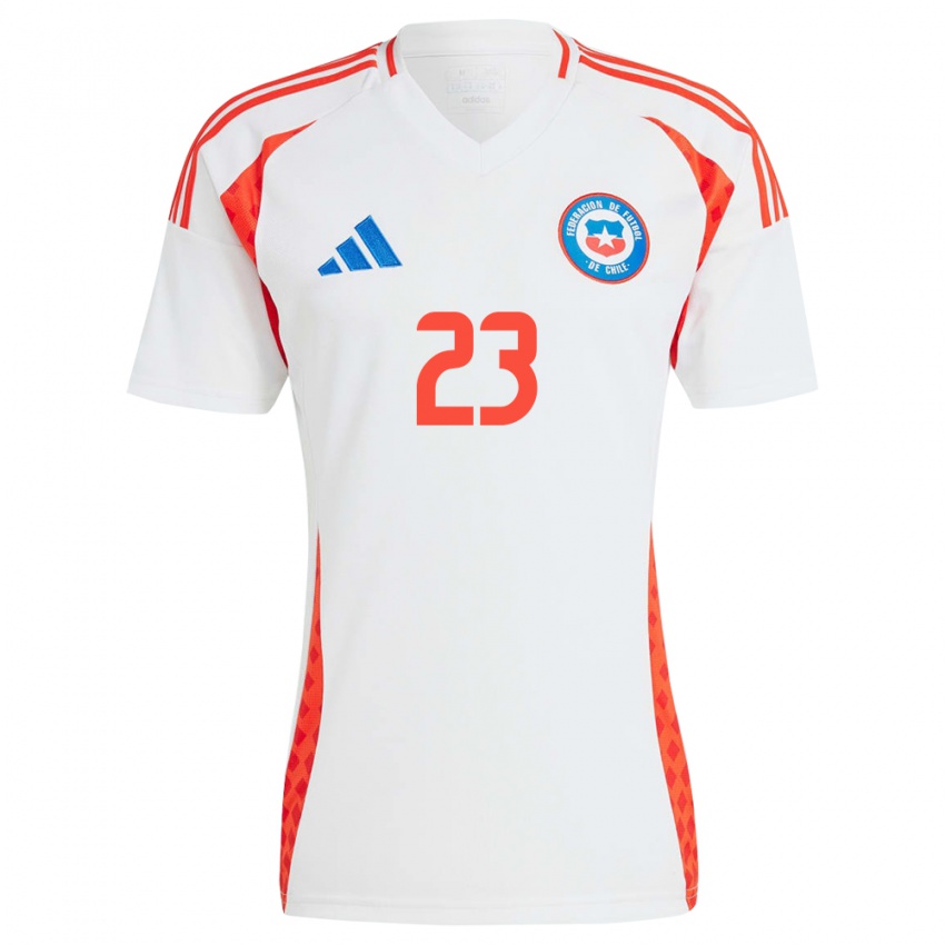 Kinder Chile Brayan Cortés #23 Weiß Auswärtstrikot Trikot 24-26 T-Shirt