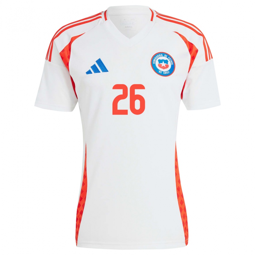 Kinder Chile Nicolás Fernández #26 Weiß Auswärtstrikot Trikot 24-26 T-Shirt