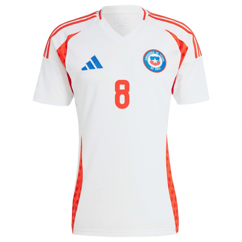 Kinder Chile Karen Araya #8 Weiß Auswärtstrikot Trikot 24-26 T-Shirt