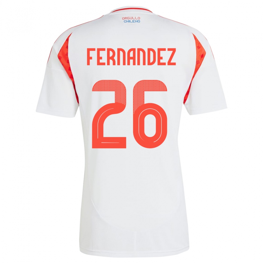 Kinder Chile Nicolás Fernández #26 Weiß Auswärtstrikot Trikot 24-26 T-Shirt