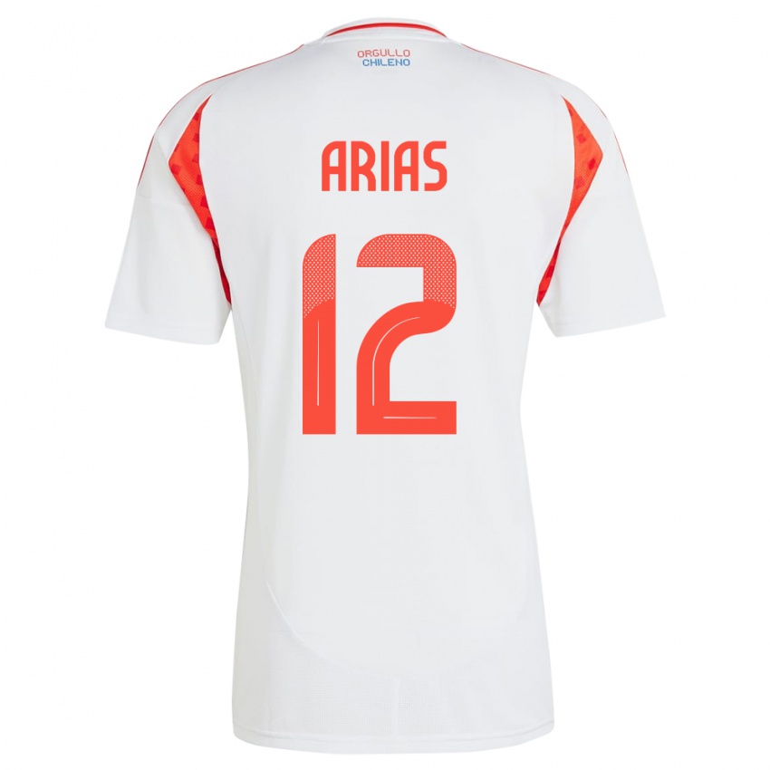 Kinder Chile Gabriel Arias #12 Weiß Auswärtstrikot Trikot 24-26 T-Shirt