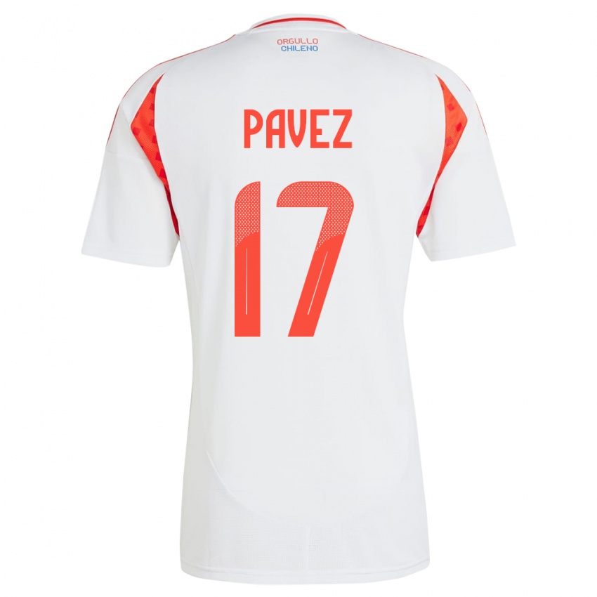 Kinder Chile Esteban Pavez #17 Weiß Auswärtstrikot Trikot 24-26 T-Shirt