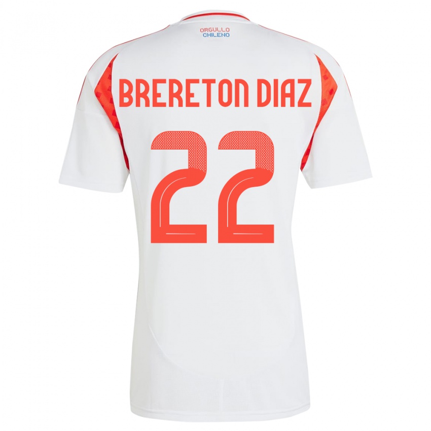 Kinder Chile Ben Brereton Díaz #22 Weiß Auswärtstrikot Trikot 24-26 T-Shirt