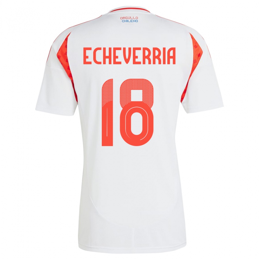 Kinder Chile Rodrigo Echeverría #18 Weiß Auswärtstrikot Trikot 24-26 T-Shirt