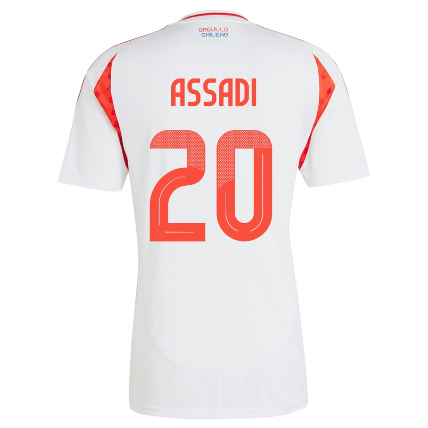 Kinder Chile Lucas Assadi #20 Weiß Auswärtstrikot Trikot 24-26 T-Shirt