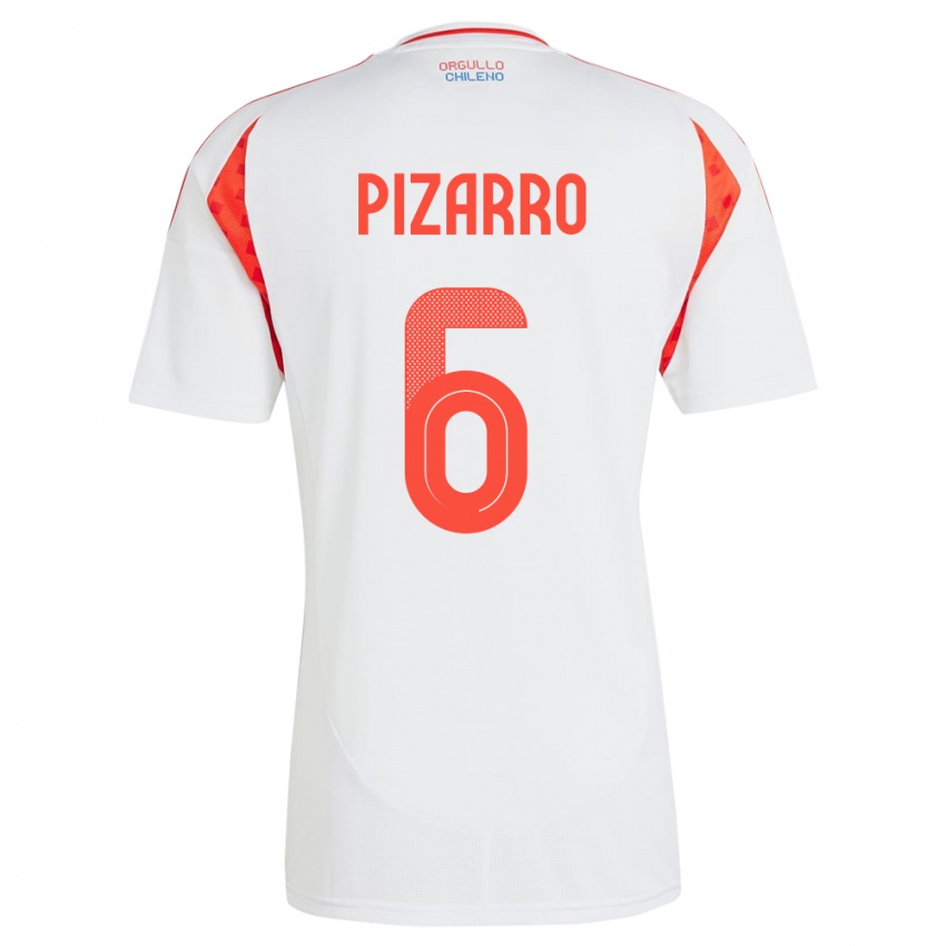 Kinder Chile Vicente Pizarro #6 Weiß Auswärtstrikot Trikot 24-26 T-Shirt