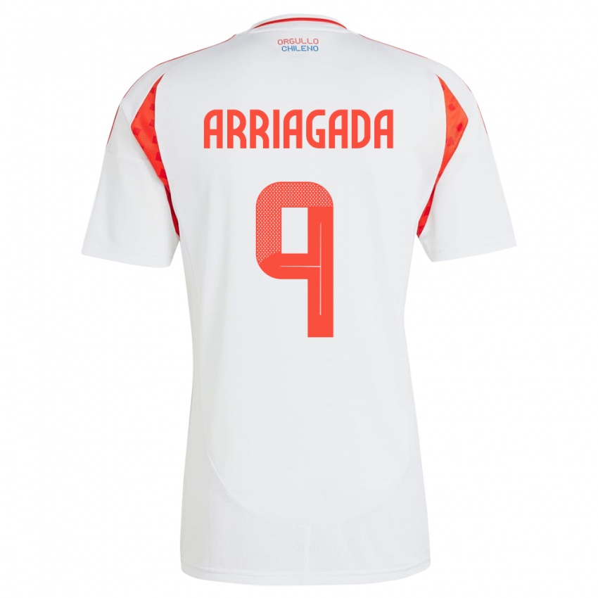 Kinder Chile Luciano Arriagada #9 Weiß Auswärtstrikot Trikot 24-26 T-Shirt