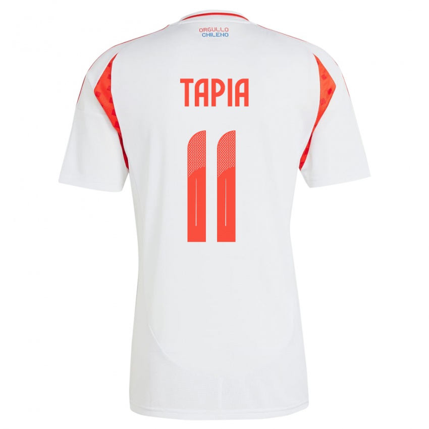 Kinder Chile Gonzalo Tapia #11 Weiß Auswärtstrikot Trikot 24-26 T-Shirt