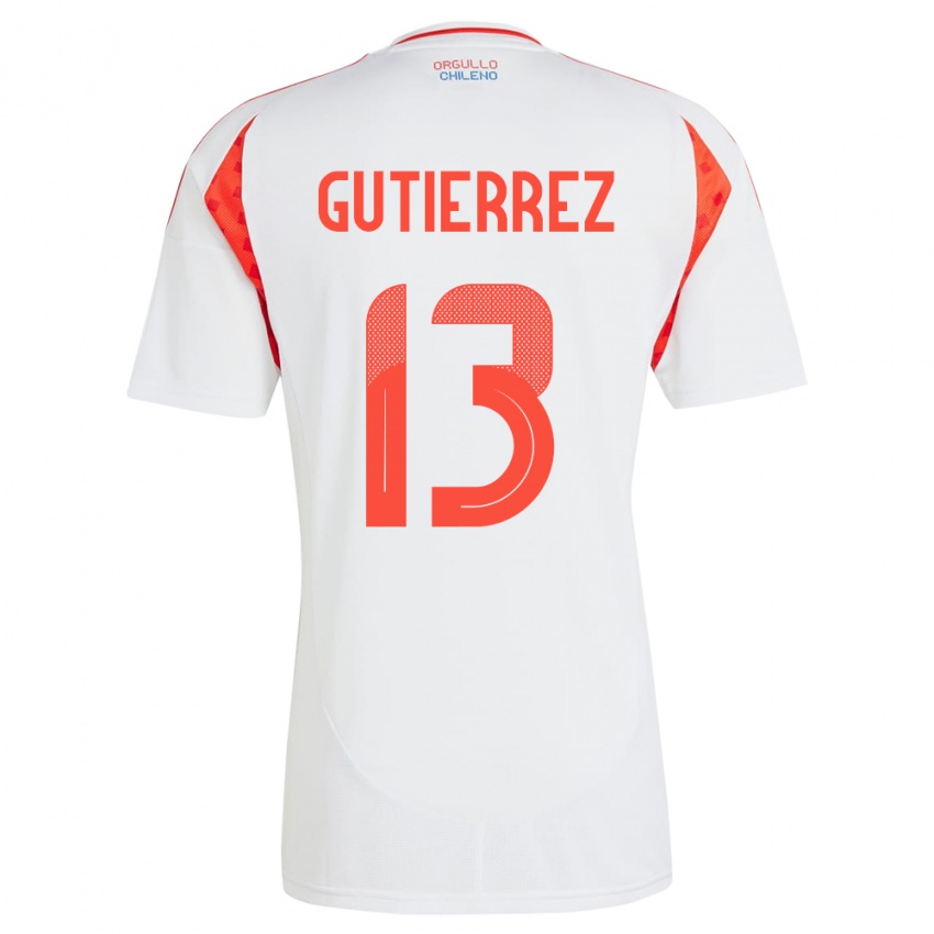 Kinder Chile Daniel Gutiérrez #13 Weiß Auswärtstrikot Trikot 24-26 T-Shirt