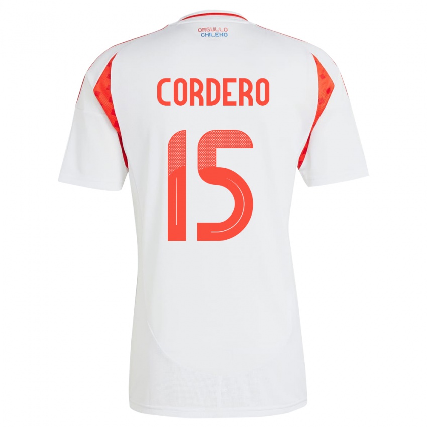 Kinder Chile Renato Cordero #15 Weiß Auswärtstrikot Trikot 24-26 T-Shirt