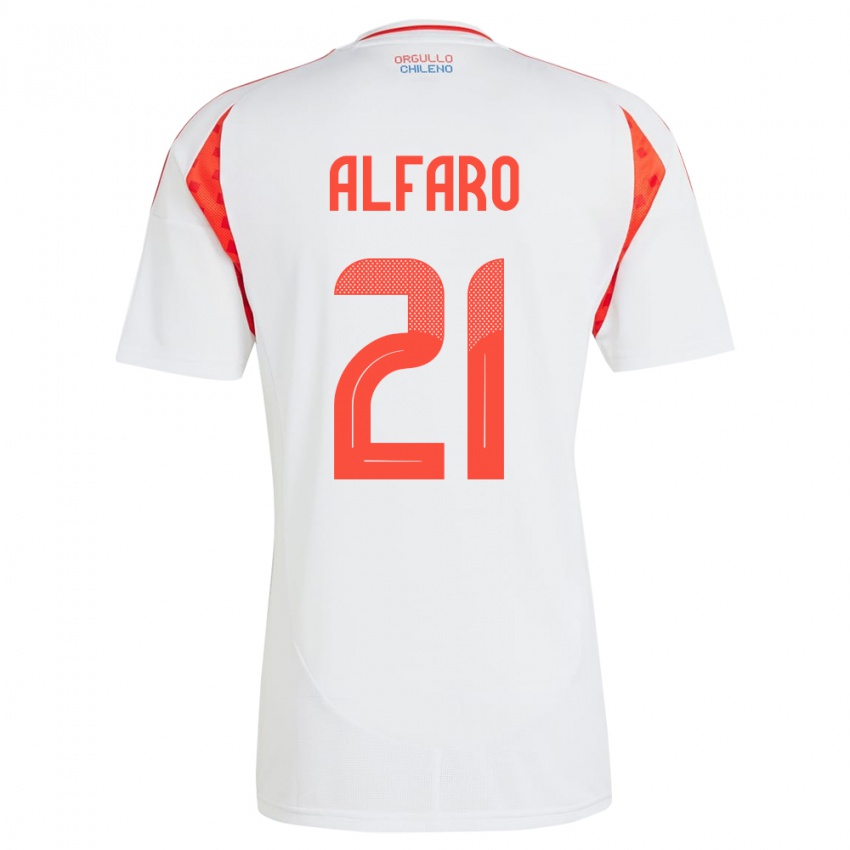 Kinder Chile Julián Alfaro #21 Weiß Auswärtstrikot Trikot 24-26 T-Shirt