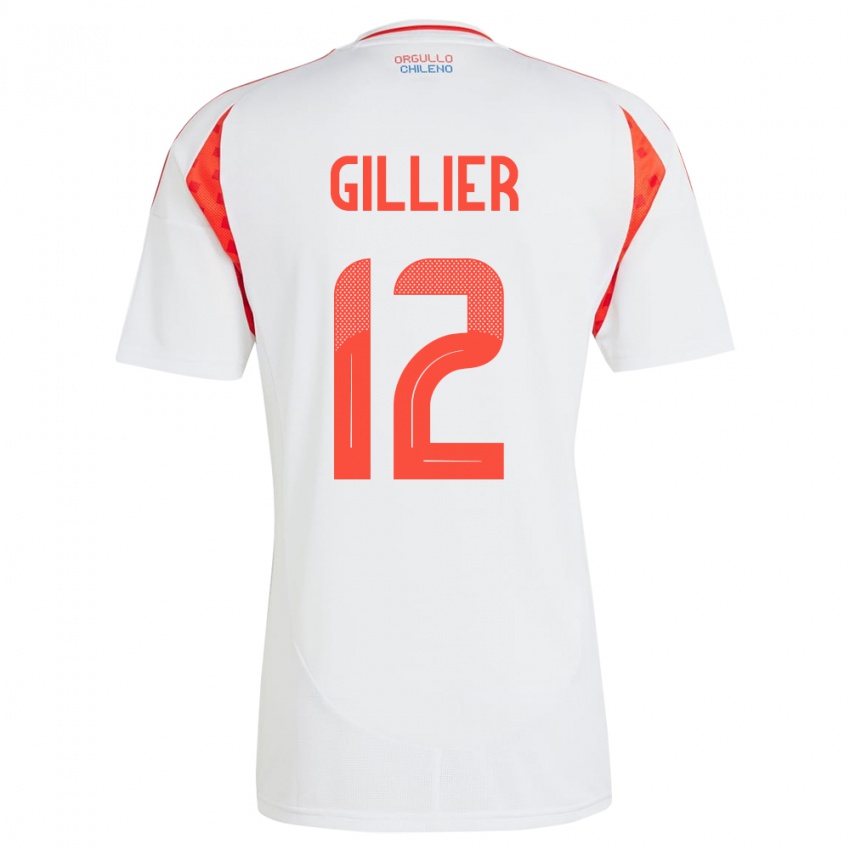 Kinder Chile Thomas Gillier #12 Weiß Auswärtstrikot Trikot 24-26 T-Shirt