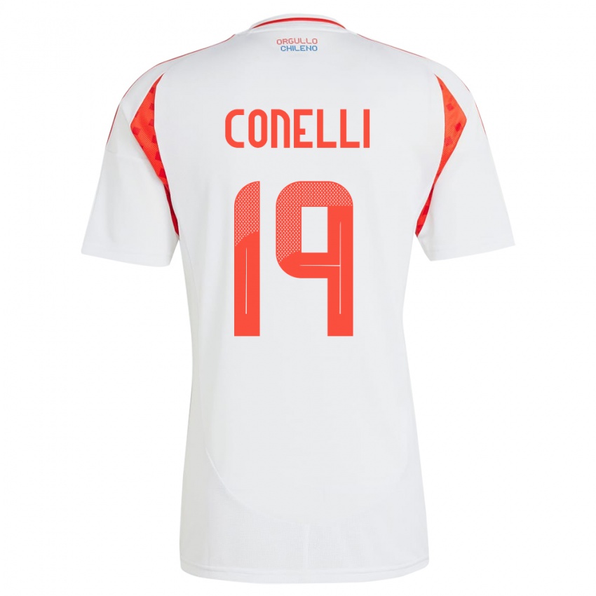 Kinder Chile Vicente Conelli #19 Weiß Auswärtstrikot Trikot 24-26 T-Shirt