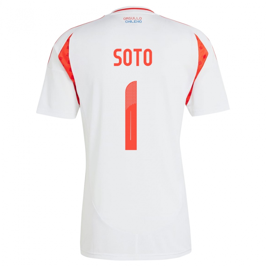 Kinder Chile Fernando Soto #1 Weiß Auswärtstrikot Trikot 24-26 T-Shirt