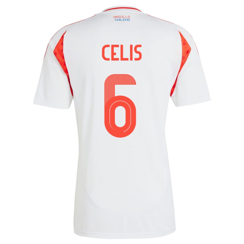 Kinder Chile Milovan Celis #6 Weiß Auswärtstrikot Trikot 24-26 T-Shirt