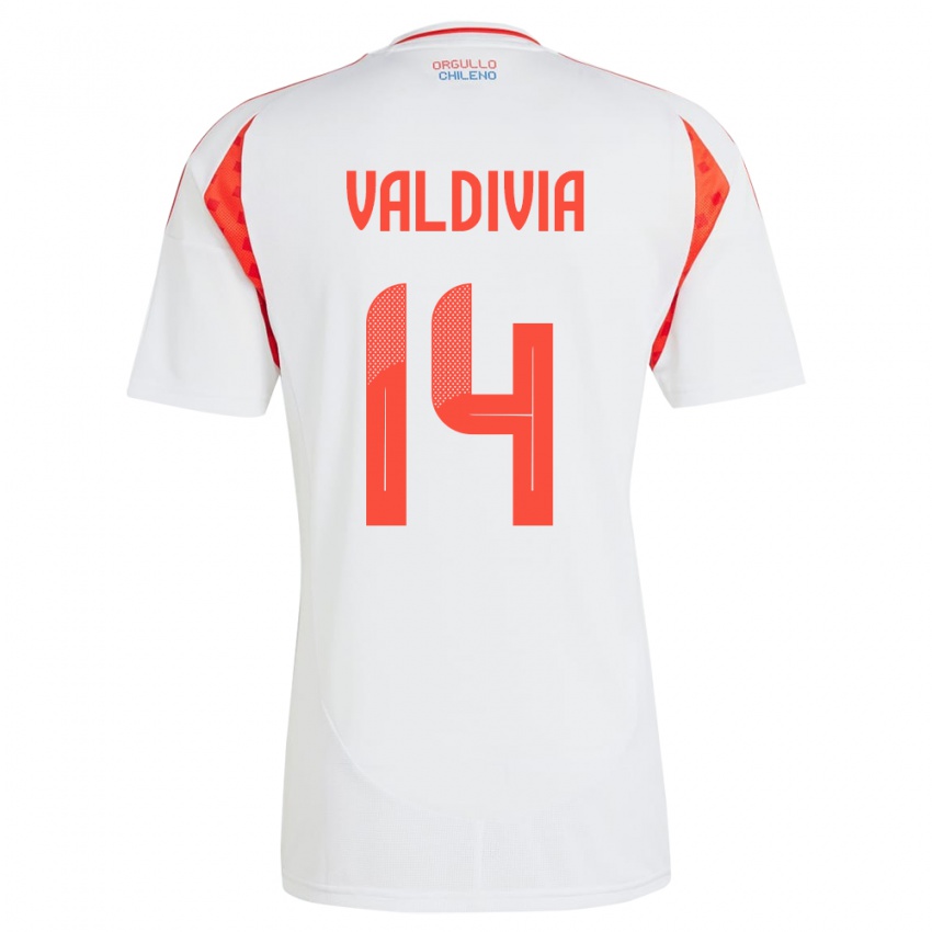 Kinder Chile Felipe Valdivia #14 Weiß Auswärtstrikot Trikot 24-26 T-Shirt