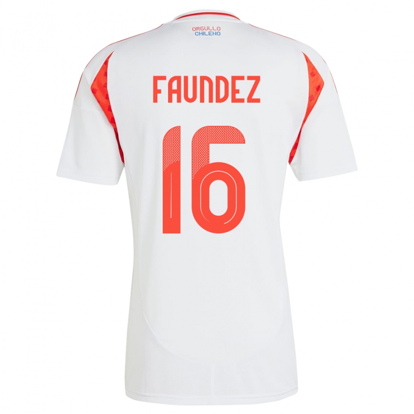 Kinder Chile Felipe Faúndez #16 Weiß Auswärtstrikot Trikot 24-26 T-Shirt