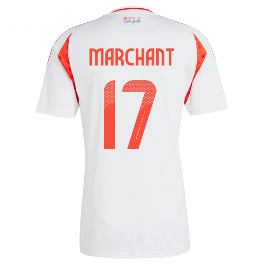 Kinder Chile Francisco Marchant #17 Weiß Auswärtstrikot Trikot 24-26 T-Shirt