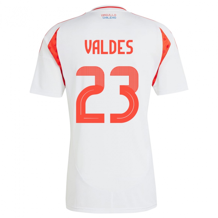 Kinder Chile Francisco Valdés #23 Weiß Auswärtstrikot Trikot 24-26 T-Shirt