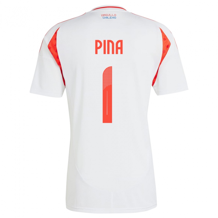 Kinder Chile Cristóbal Piña #1 Weiß Auswärtstrikot Trikot 24-26 T-Shirt