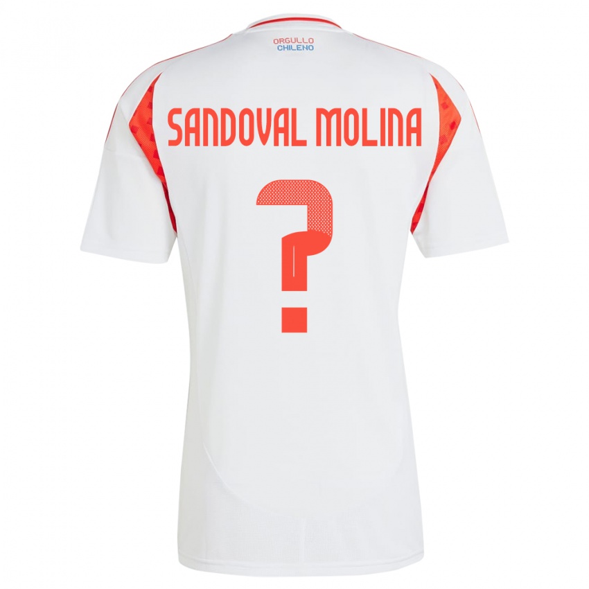 Kinder Chile Mario Sandoval Molina #0 Weiß Auswärtstrikot Trikot 24-26 T-Shirt