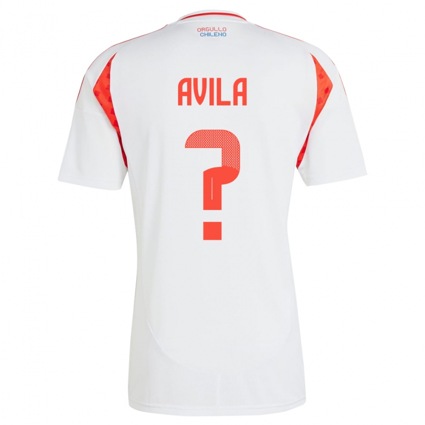 Kinder Chile Gustavo Ávila #0 Weiß Auswärtstrikot Trikot 24-26 T-Shirt