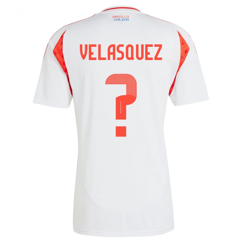 Kinder Chile Milovan Velásquez #0 Weiß Auswärtstrikot Trikot 24-26 T-Shirt