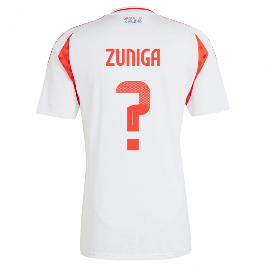 Kinder Chile Máximo Zúñiga #0 Weiß Auswärtstrikot Trikot 24-26 T-Shirt