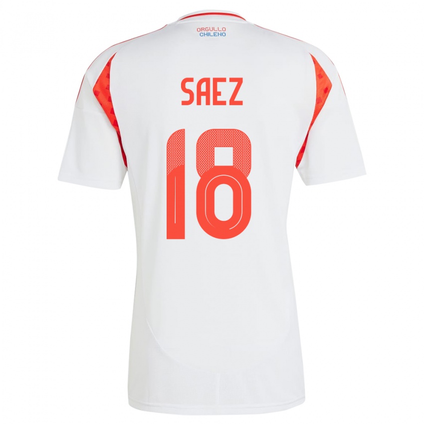 Kinder Chile Camila Sáez #18 Weiß Auswärtstrikot Trikot 24-26 T-Shirt