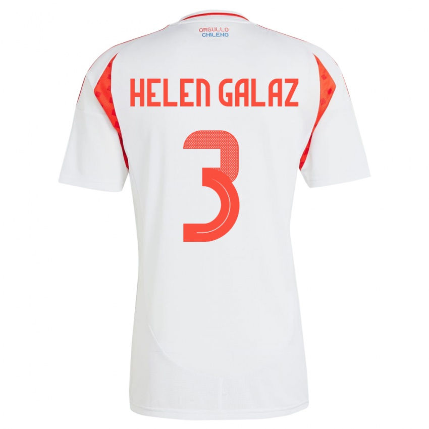 Kinder Chile Su Helen Galaz #3 Weiß Auswärtstrikot Trikot 24-26 T-Shirt