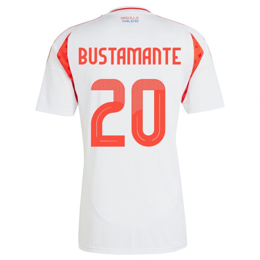 Kinder Chile Paloma Bustamante #20 Weiß Auswärtstrikot Trikot 24-26 T-Shirt