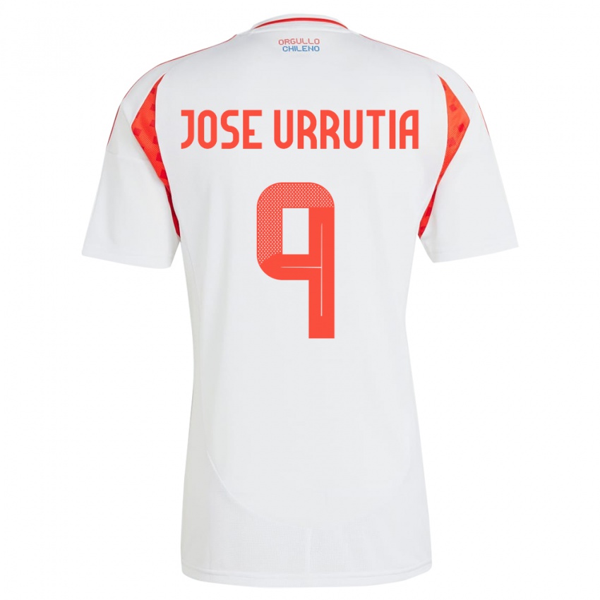 Kinder Chile María José Urrutia #9 Weiß Auswärtstrikot Trikot 24-26 T-Shirt