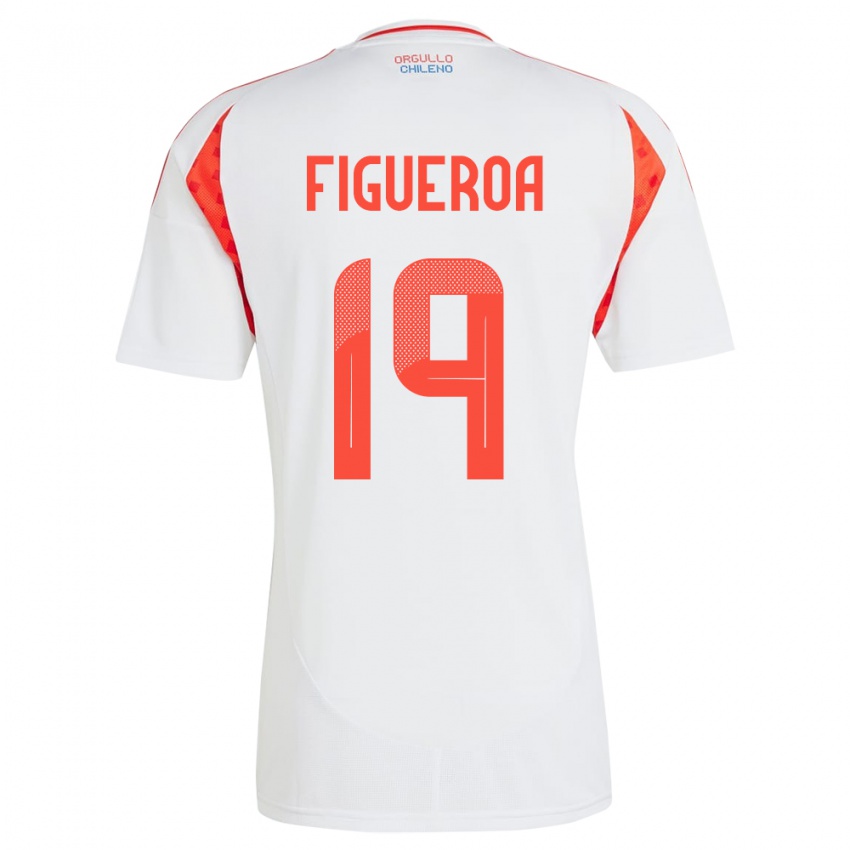 Kinder Chile Catalina Figueroa #19 Weiß Auswärtstrikot Trikot 24-26 T-Shirt