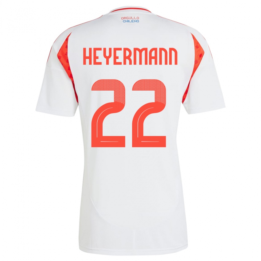 Kinder Chile Agustina Heyermann #22 Weiß Auswärtstrikot Trikot 24-26 T-Shirt