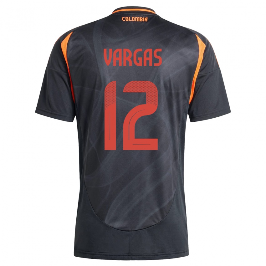 Kinder Kolumbien Camilo Vargas #12 Schwarz Auswärtstrikot Trikot 24-26 T-Shirt