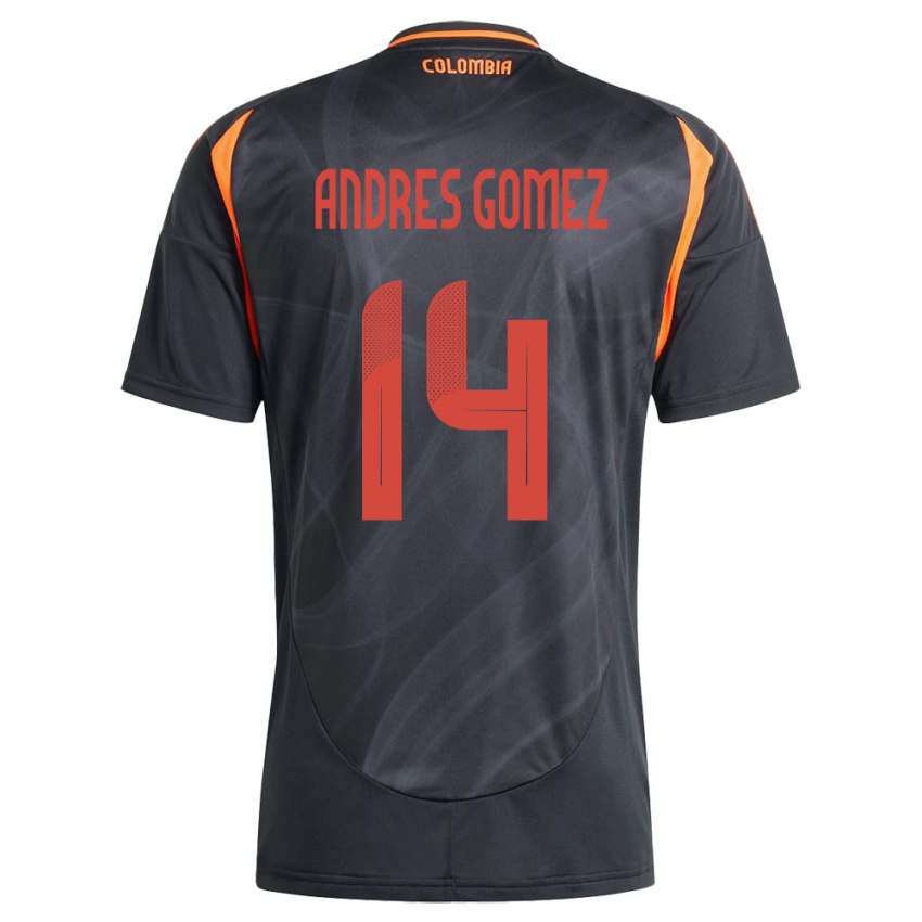 Kinder Kolumbien Carlos Andrés Gómez #14 Schwarz Auswärtstrikot Trikot 24-26 T-Shirt