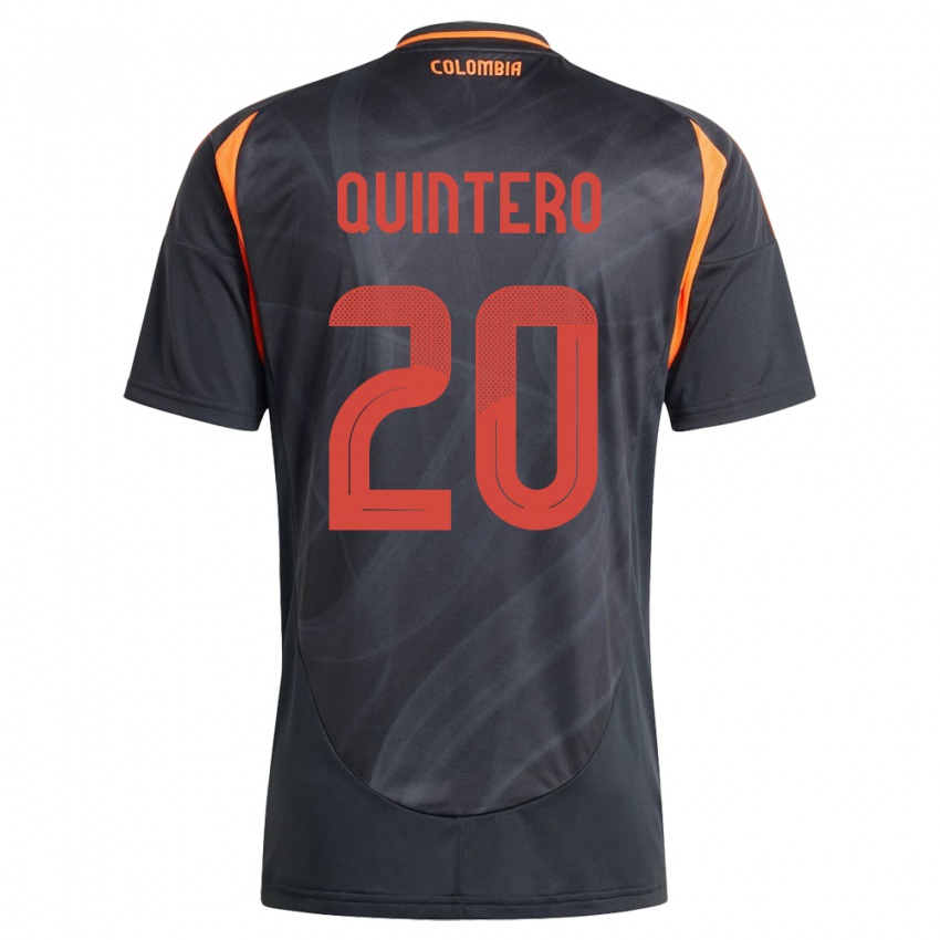 Kinder Kolumbien Juan Fernando Quintero #20 Schwarz Auswärtstrikot Trikot 24-26 T-Shirt