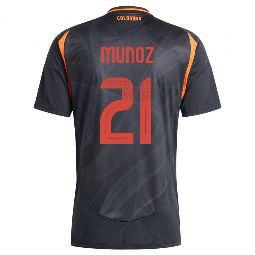 Kinder Kolumbien Daniel Muñoz #21 Schwarz Auswärtstrikot Trikot 24-26 T-Shirt